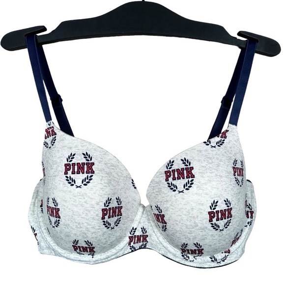 PINK VICTORIA’S SECRET Logo Wear Everywhere Super Push-Up Bra - Picture 4 of 10